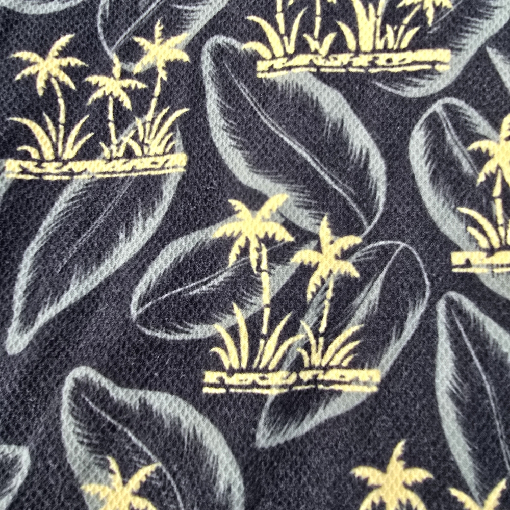 Tommy Bahama Blue and Yellow Polo Shirt with Tropical Print, Size Large - Picture 3 of 5